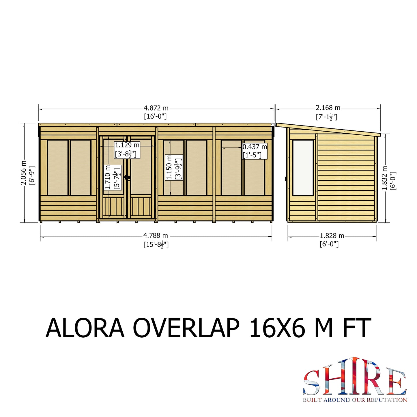 Shire Alora Pent Summerhouse 16x6