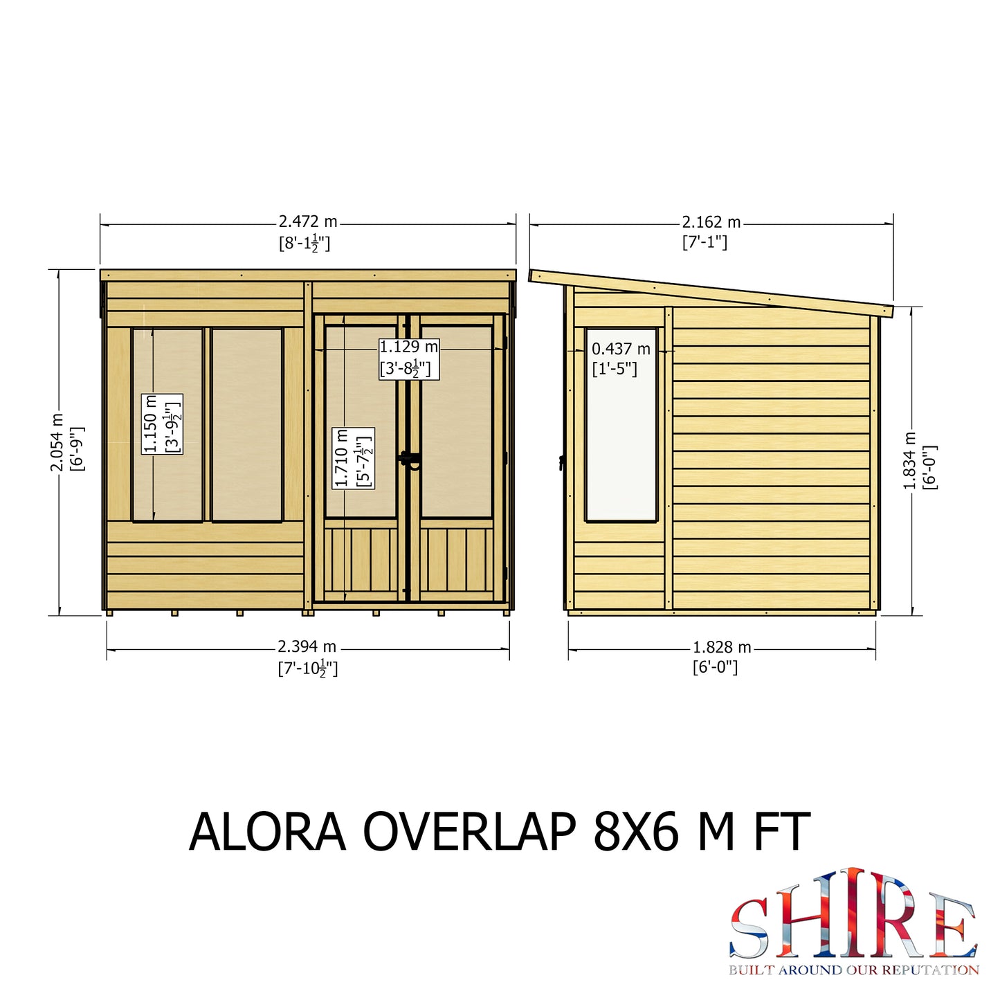 Shire Alora Pent Summerhouse 8x6