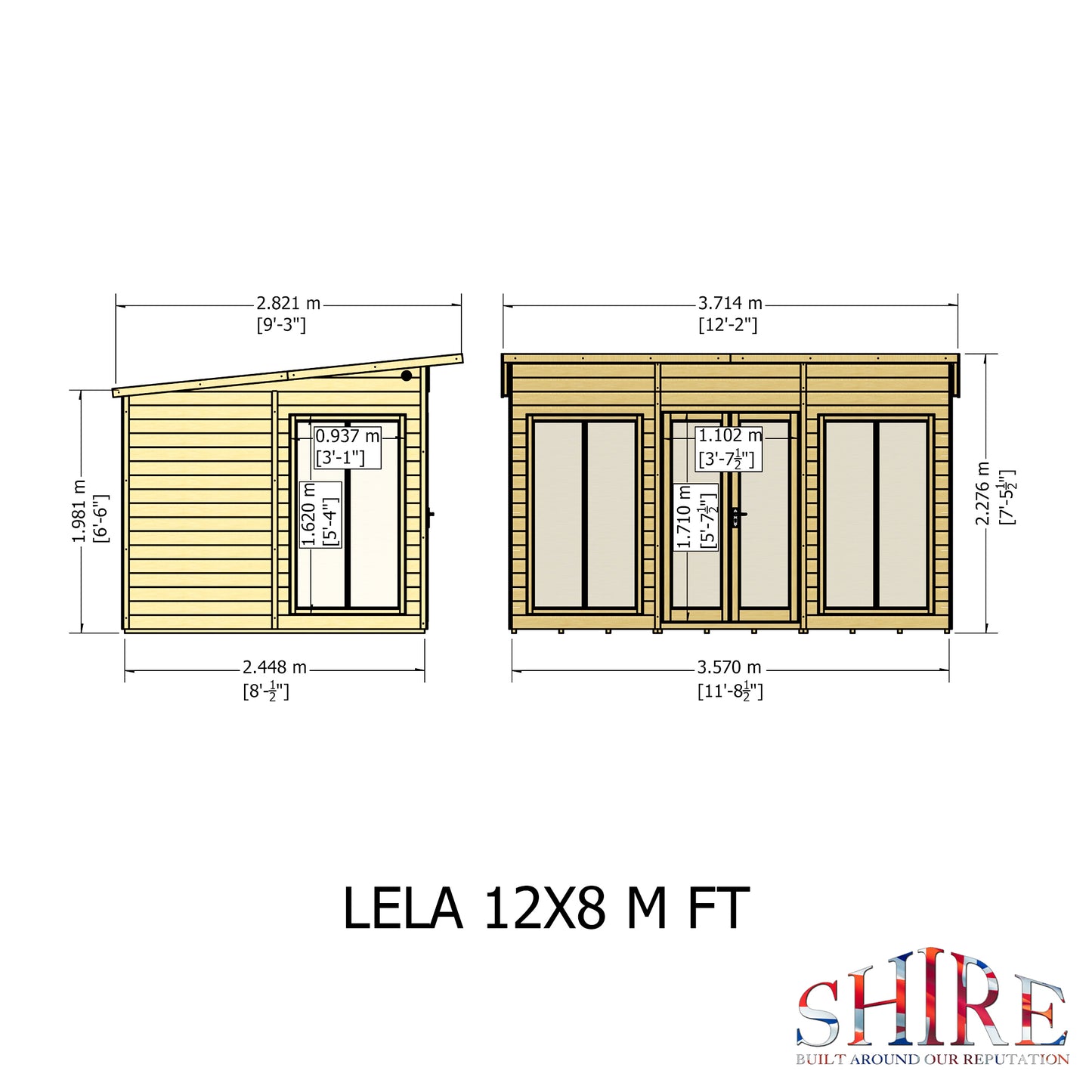 Shire Lela Pent Summerhouse 12x8