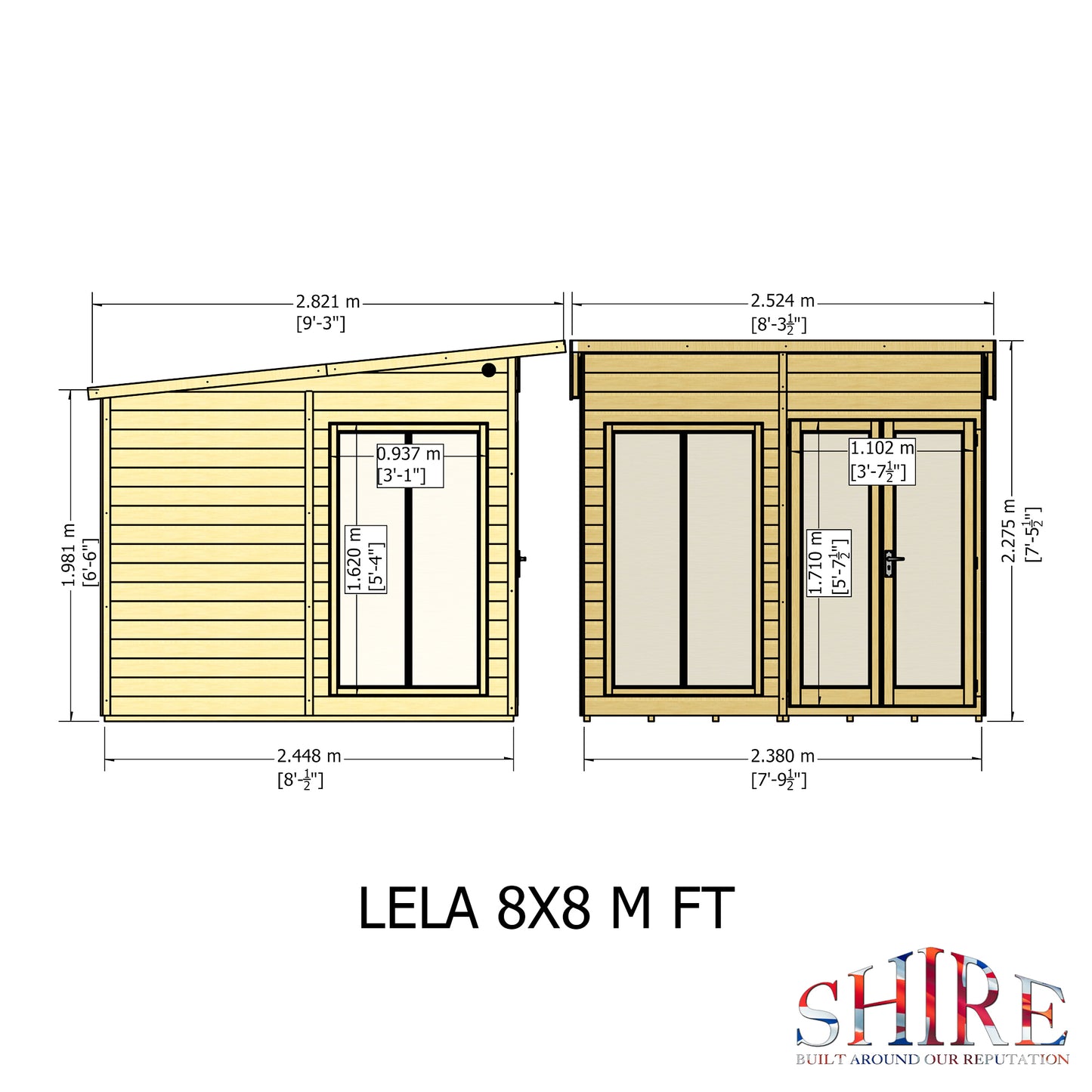 Shire Lela Pent Summerhouse 8x8