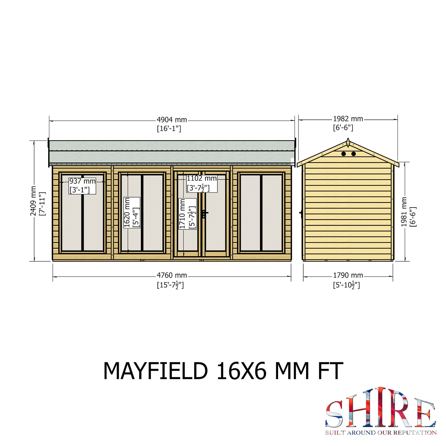 Shire Mayfield Summerhouse 16x6