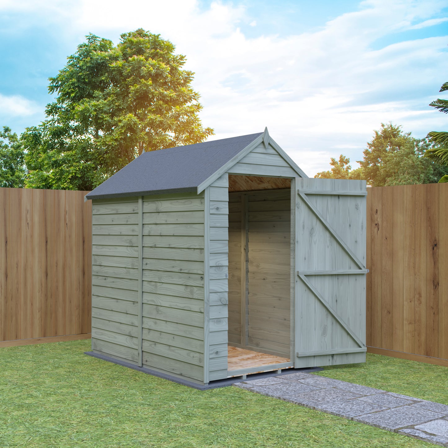Shire Apex Pressure Treated Overlap Value Garden Shed 6x4