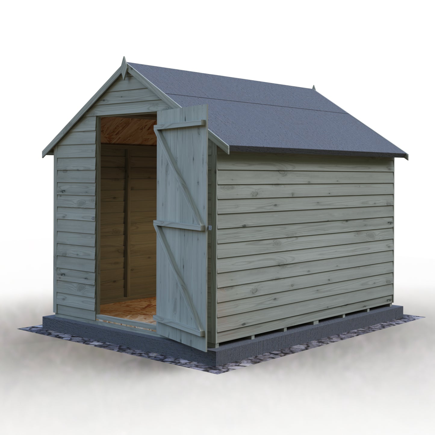 Shire Apex Pressure Treated Overlap Value Garden Shed 8x6