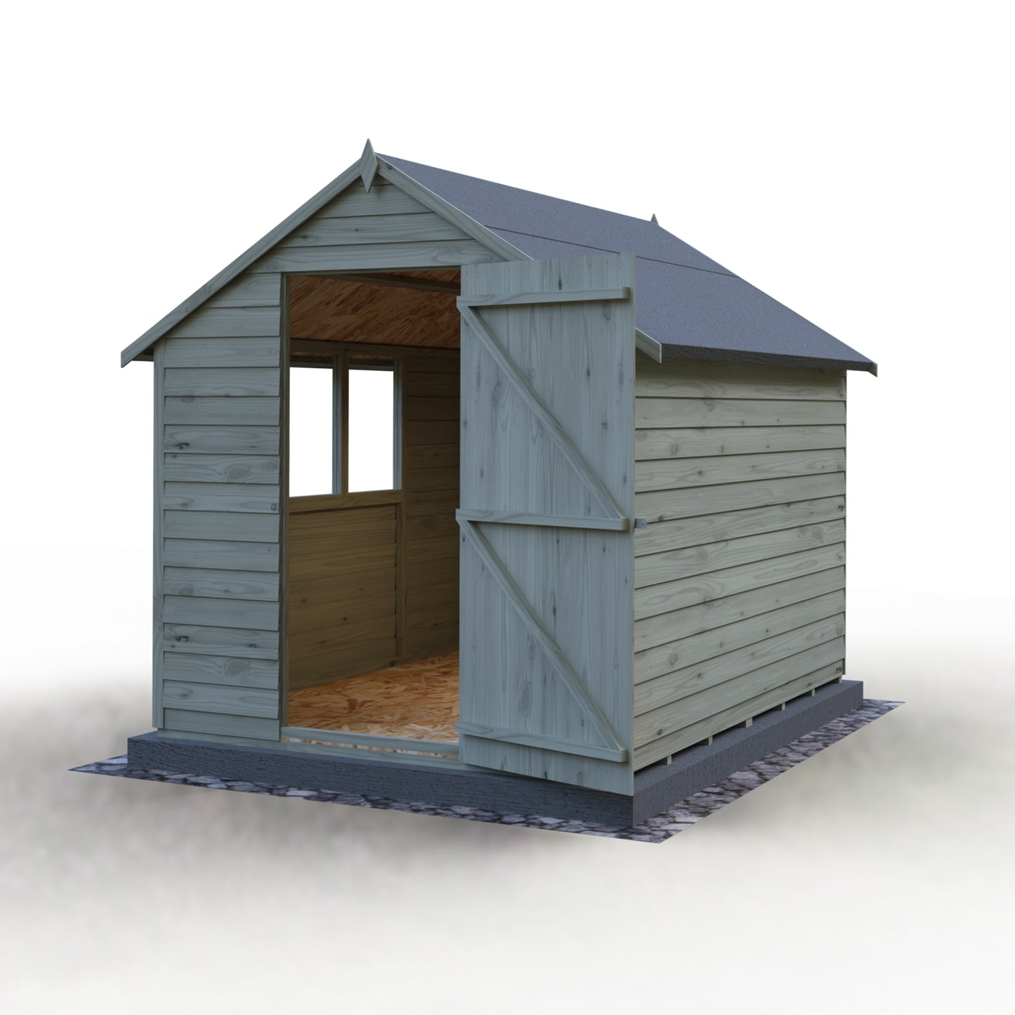 Shire Apex Pressure Treated Overlap Value Garden Shed 8x6