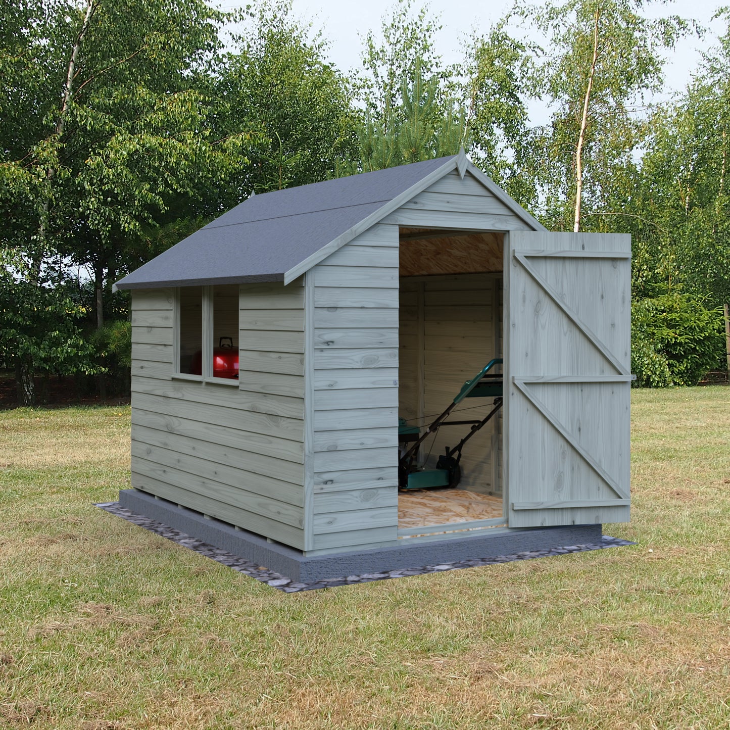 Shire Apex Pressure Treated Overlap Value Garden Shed 8x6