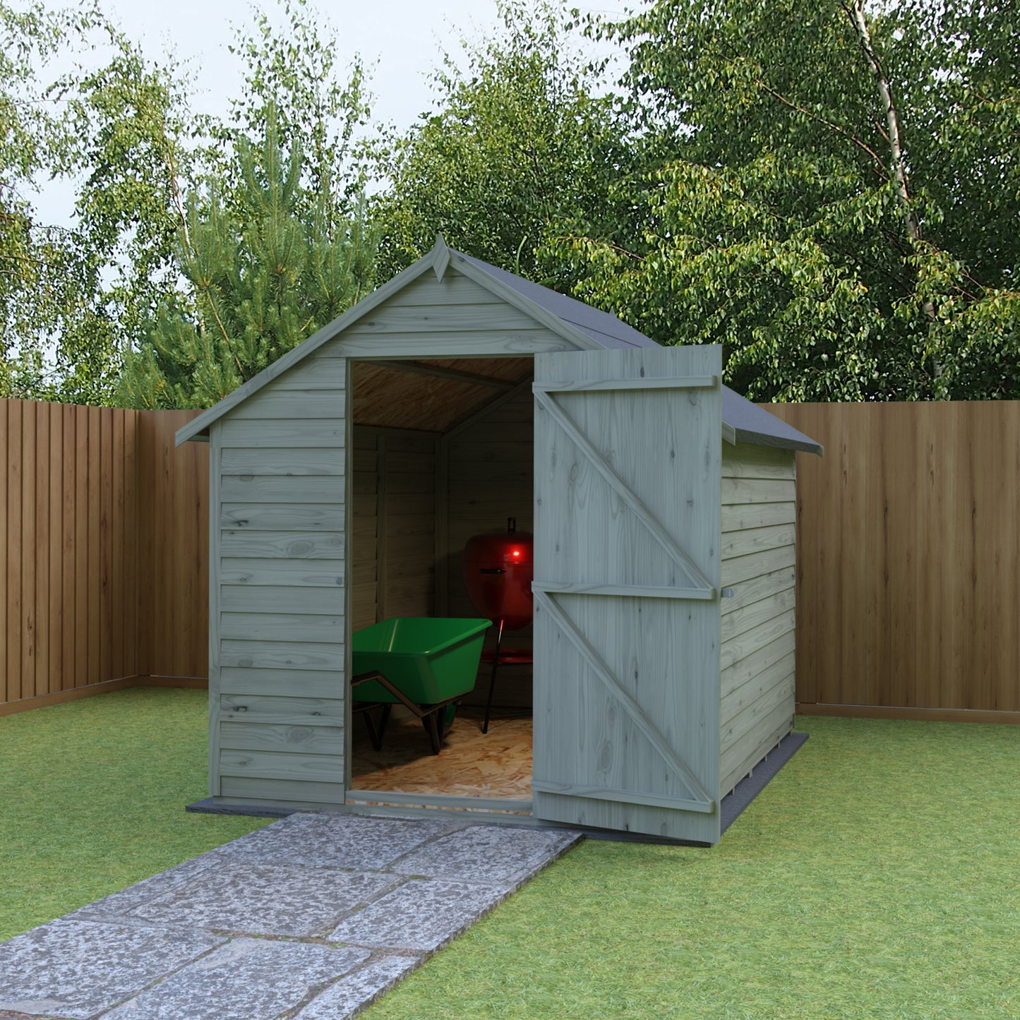 Shire Apex Pressure Treated Overlap Value Garden Shed 8x6