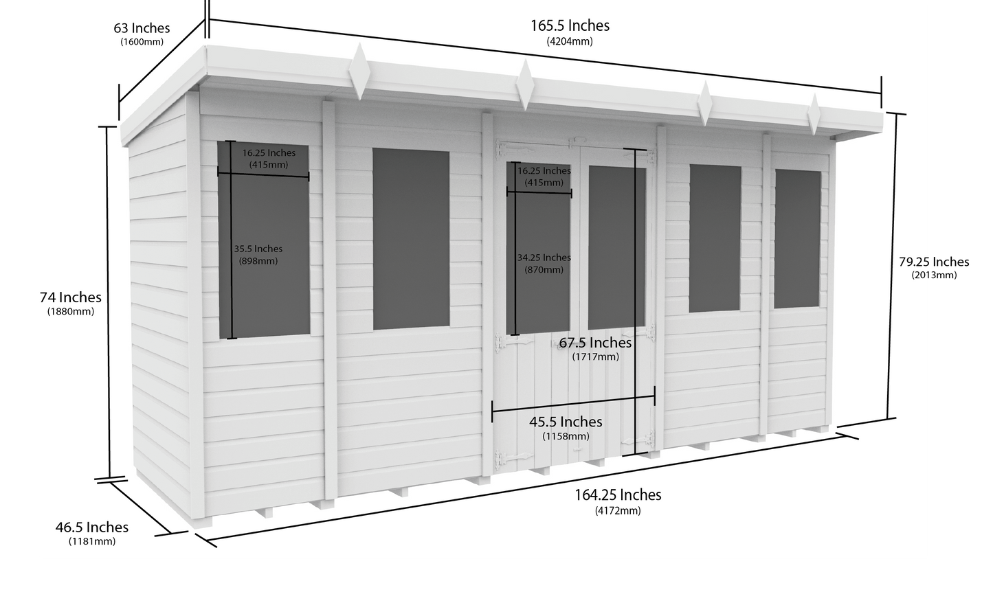 Elmstead Pent Summerhouse Dimensional Drawings