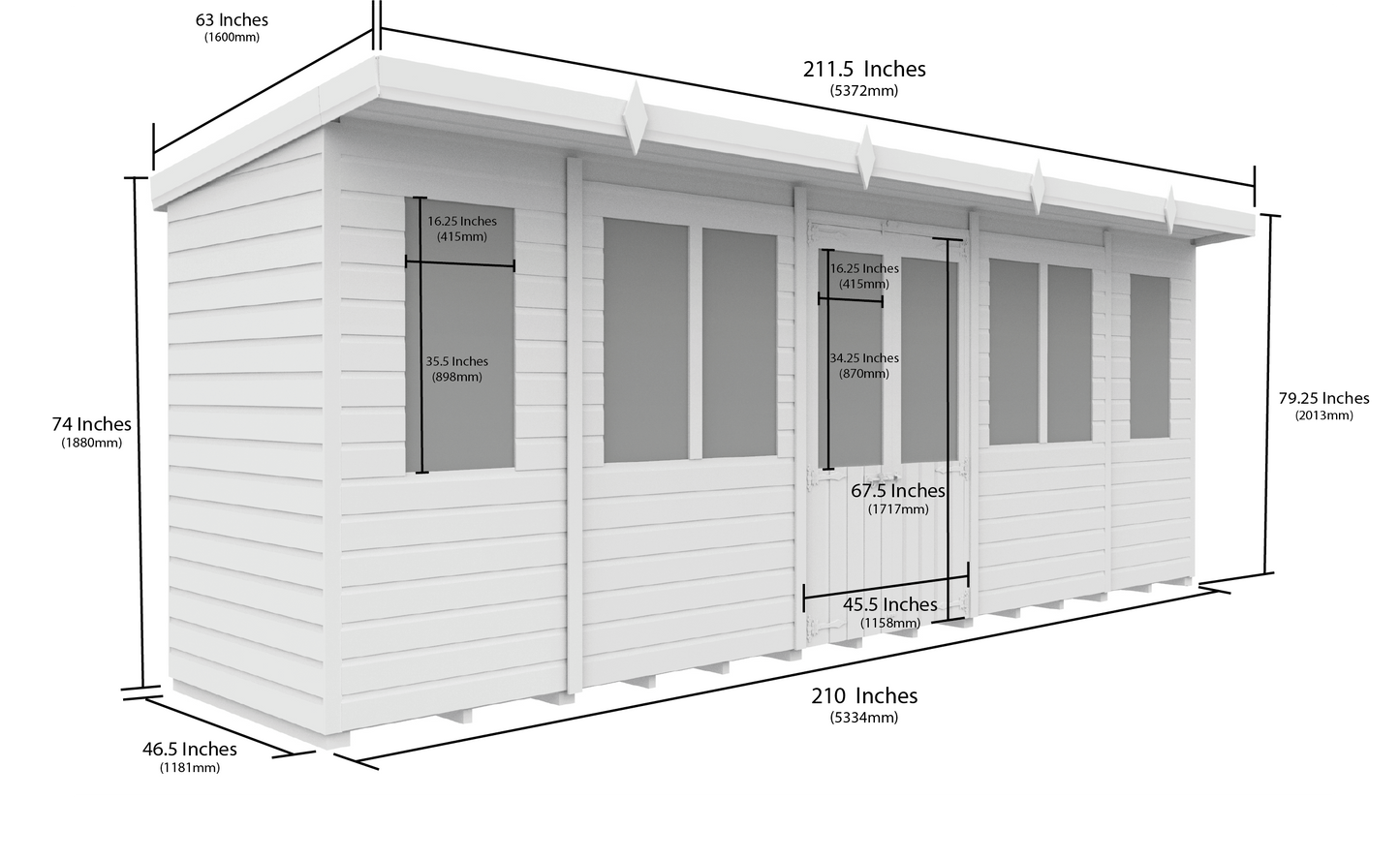 Elmstead Pent Summerhouse Dimensional Drawings