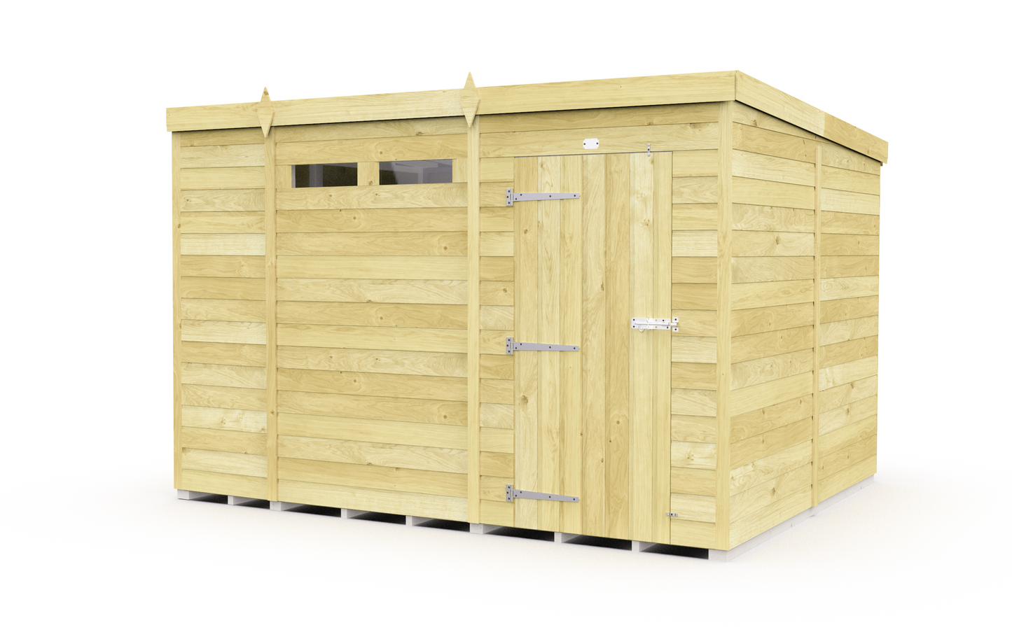 Elmstead Pent Security Shed Single Door External View
