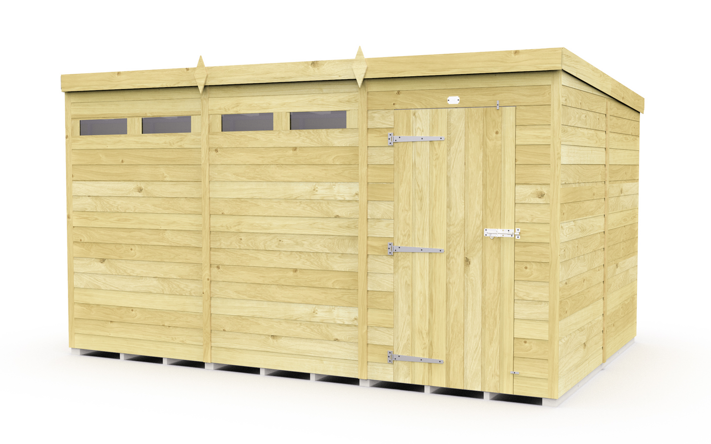 Elmstead Pent Security Shed Single Door External View