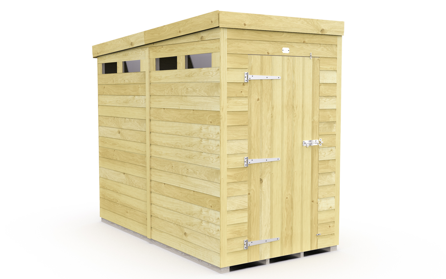 Elmstead Pent Security Shed Single Door External View