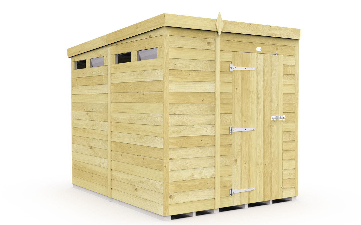 Elmstead Pent Security Shed Single Door External View