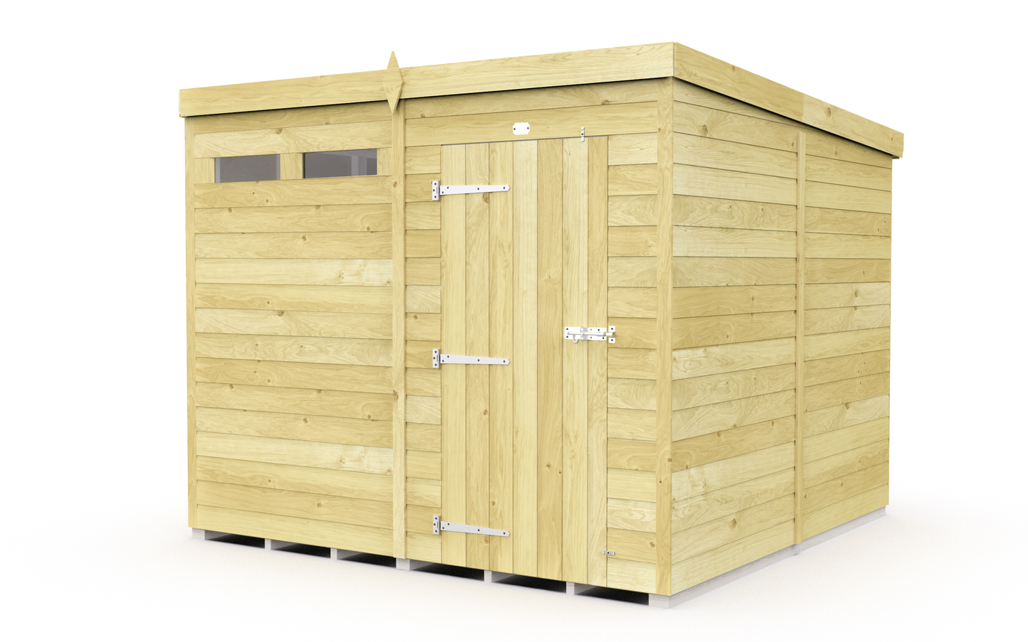 Elmstead Pent Security Shed Single Door External View