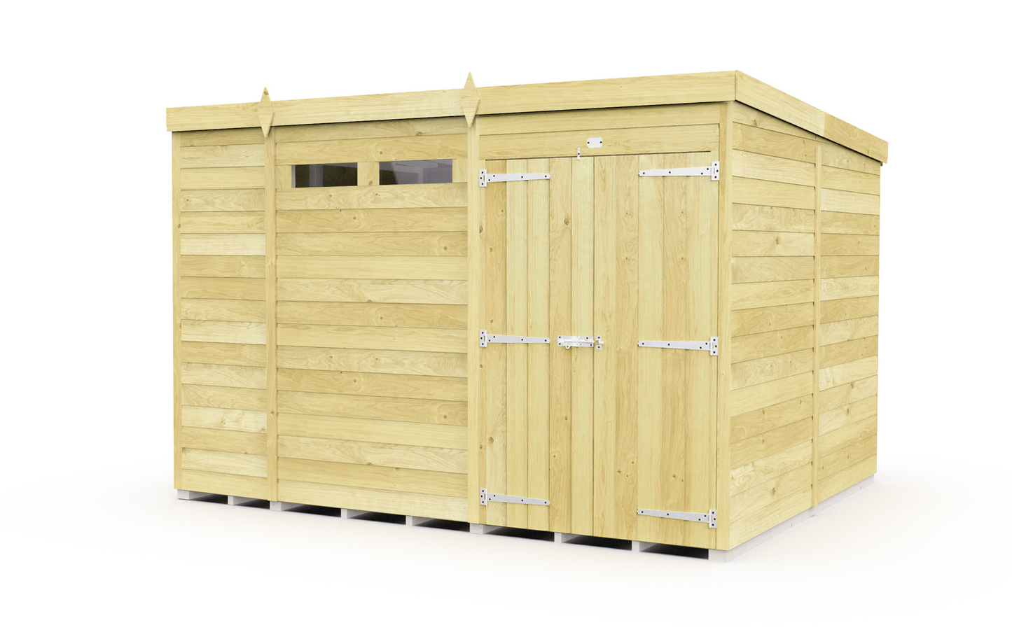 Elmstead Pent Security Shed Double Door External View