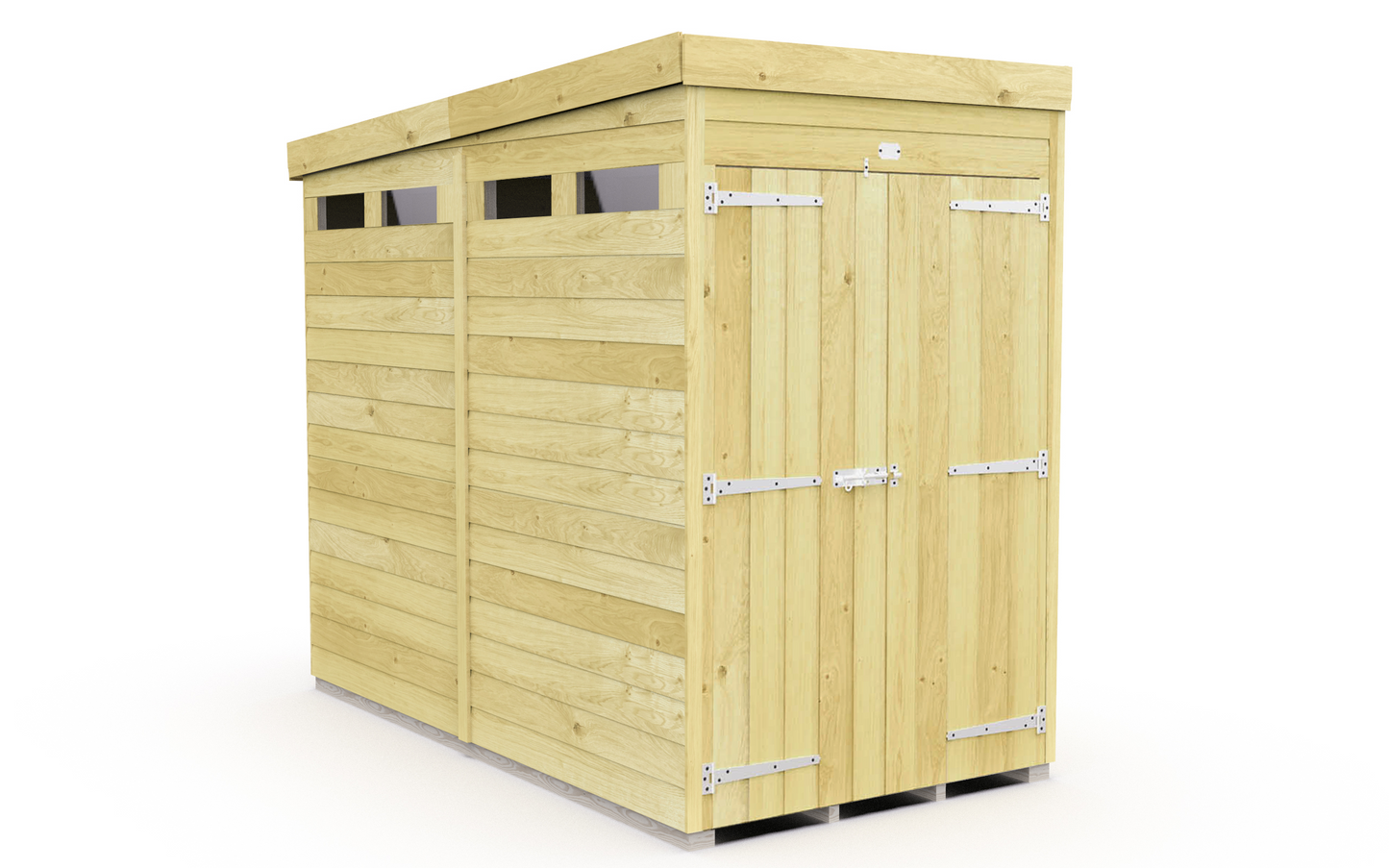 Elmstead Pent Security Shed Double Door External View