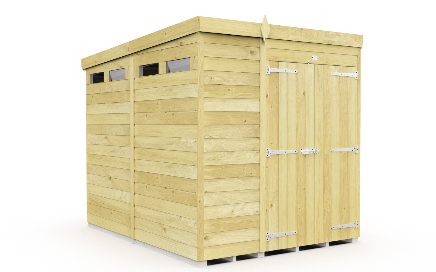 Elmstead Pent Security Shed Double Door External View