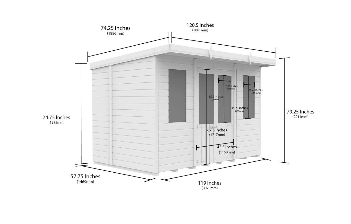Elmstead Pent Summerhouse Dimensional Drawings