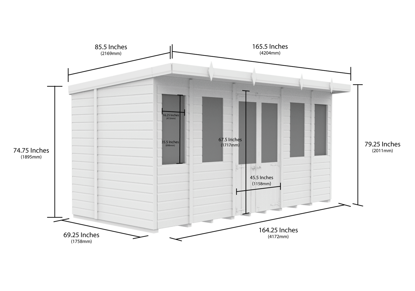 Elmstead Pent Summerhouse Dimensional Drawings