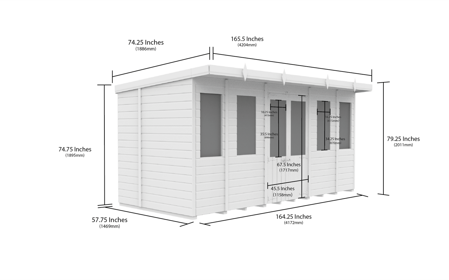 Elmstead Pent Summerhouse Dimensional Drawings