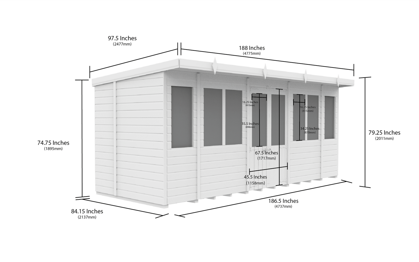 Elmstead Pent Summerhouse Dimensional Drawings