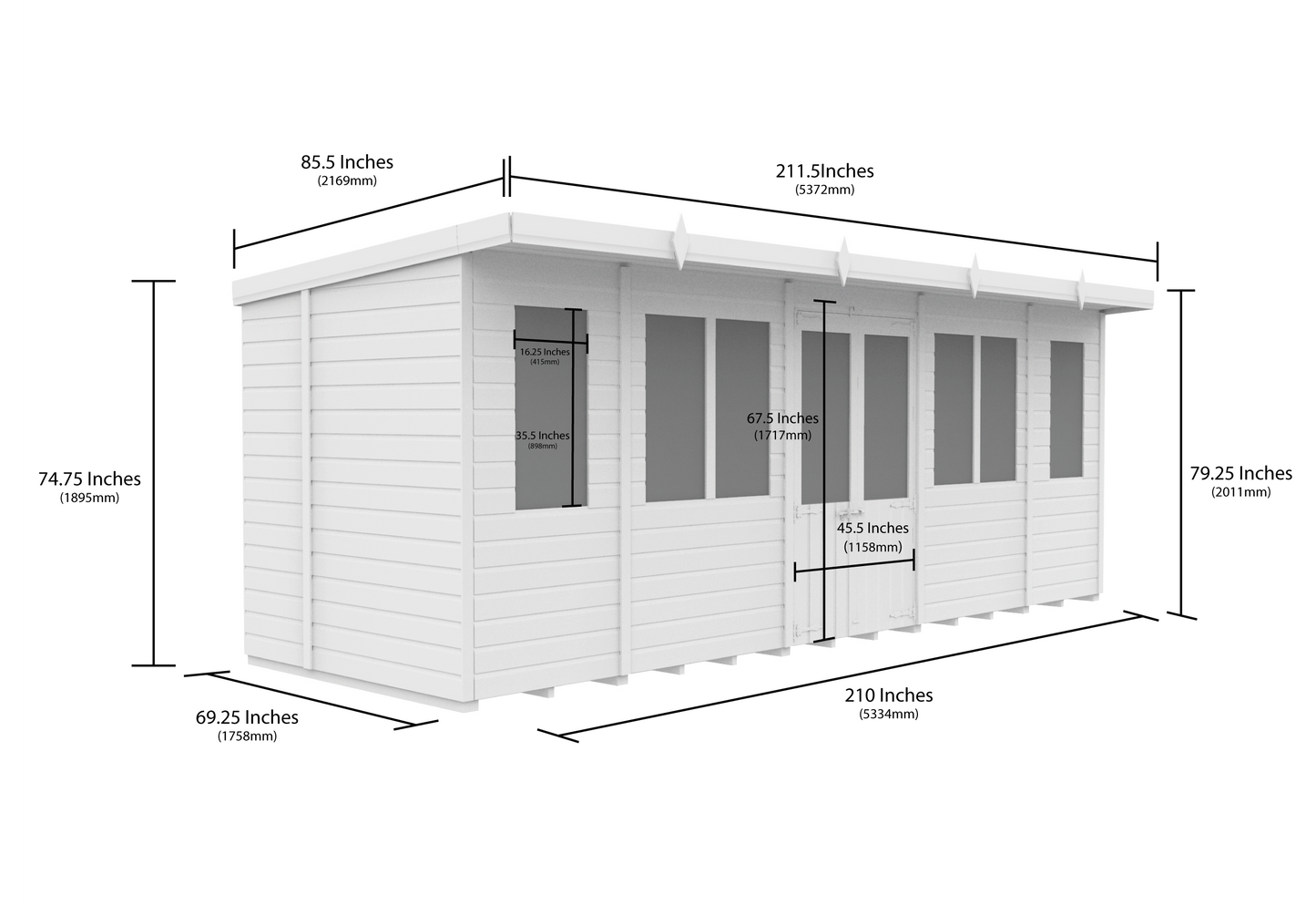 Elmstead Pent Summerhouse Dimensional Drawings