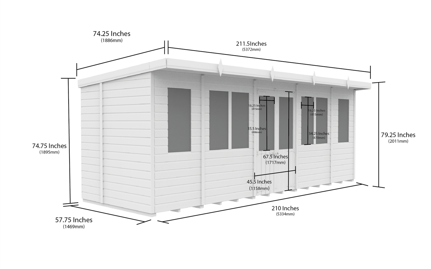 Elmstead Pent Summerhouse Dimensional Drawings