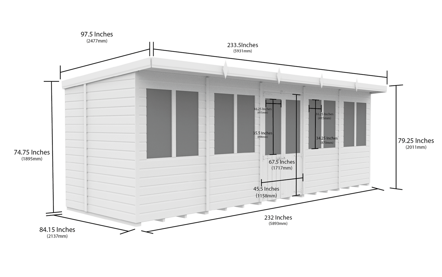 Elmstead Pent Summerhouse Dimensional Drawings