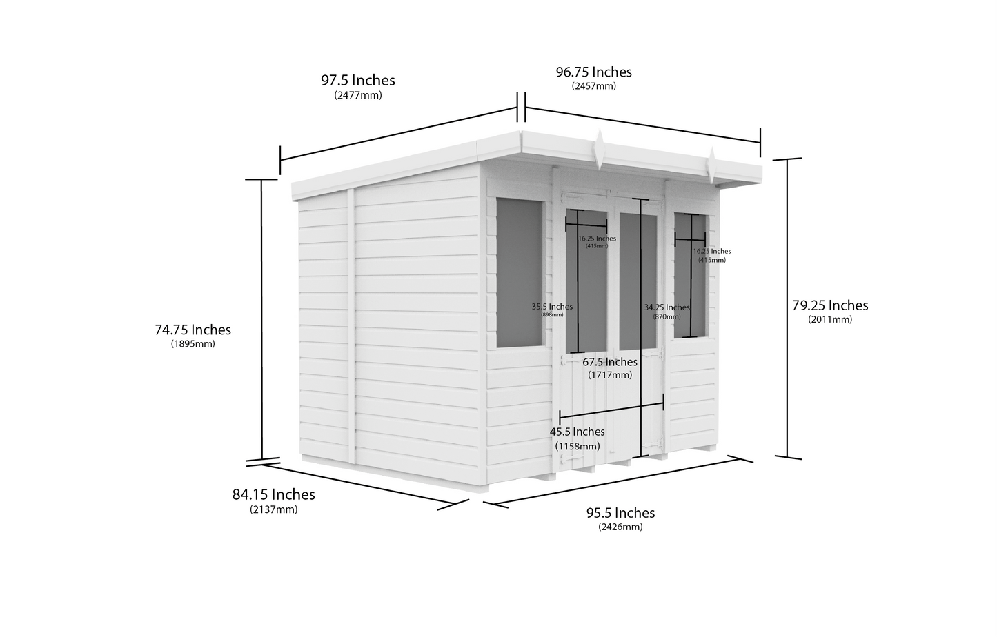 Elmstead Pent Summerhouse Dimensional Drawings