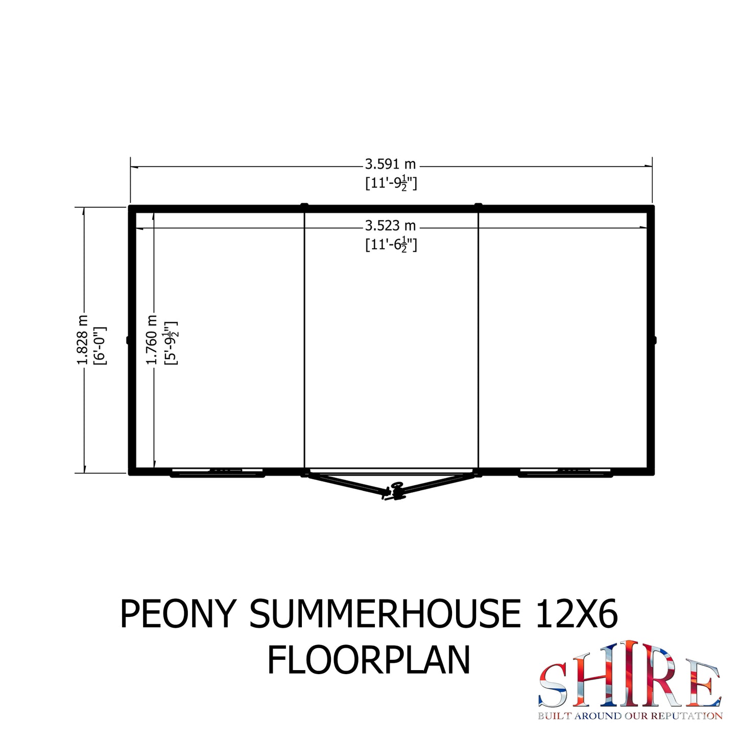 Shire Peony Pent Summerhouse 12x6