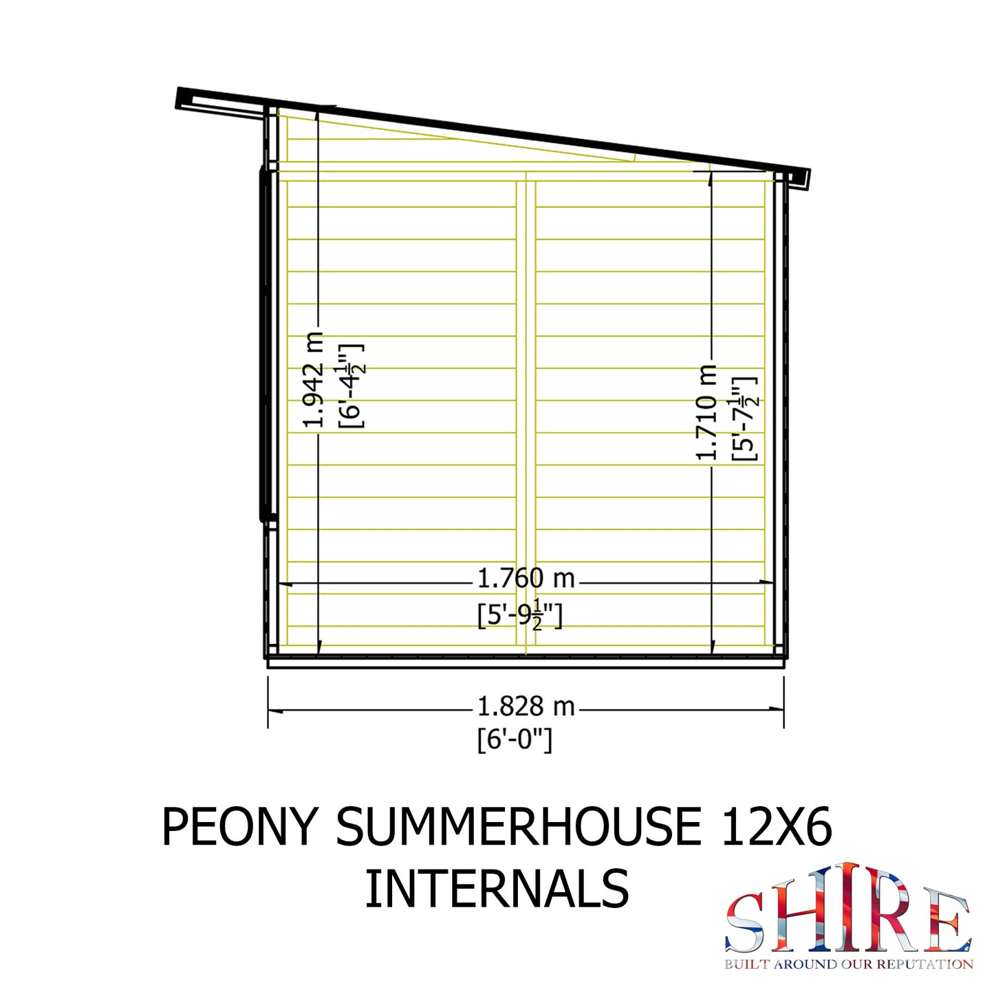 Shire Peony Pent Summerhouse 12x6