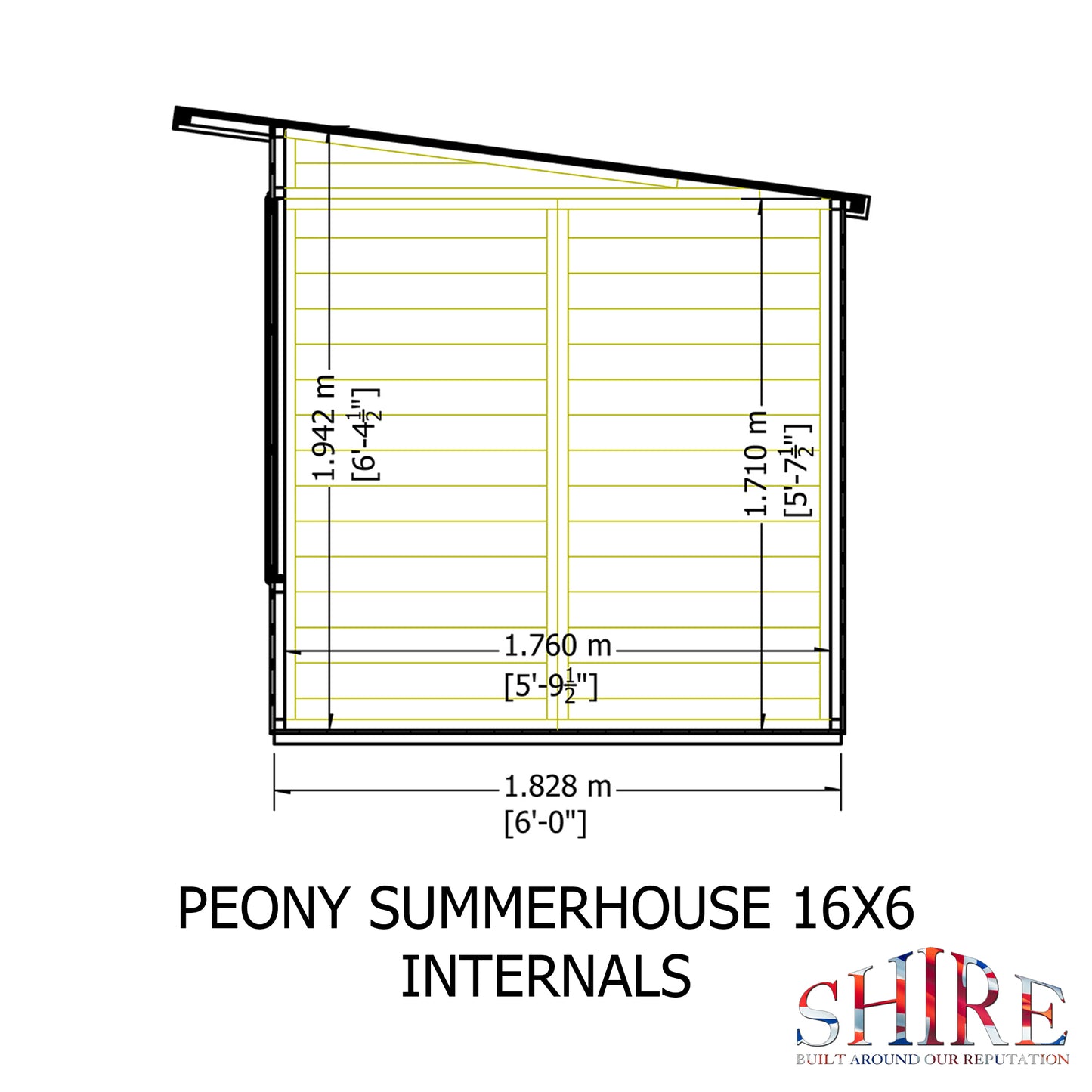 Shire Peony Pent Summerhouse 16x6