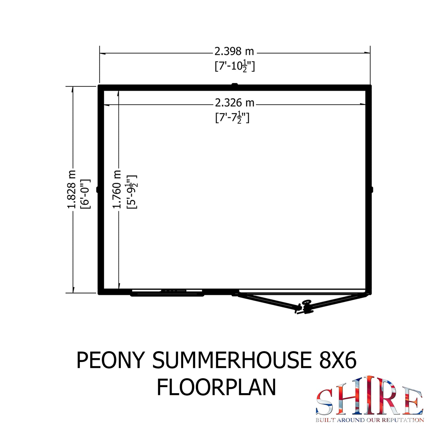 Shire Peony Pent Summerhouse 8x6