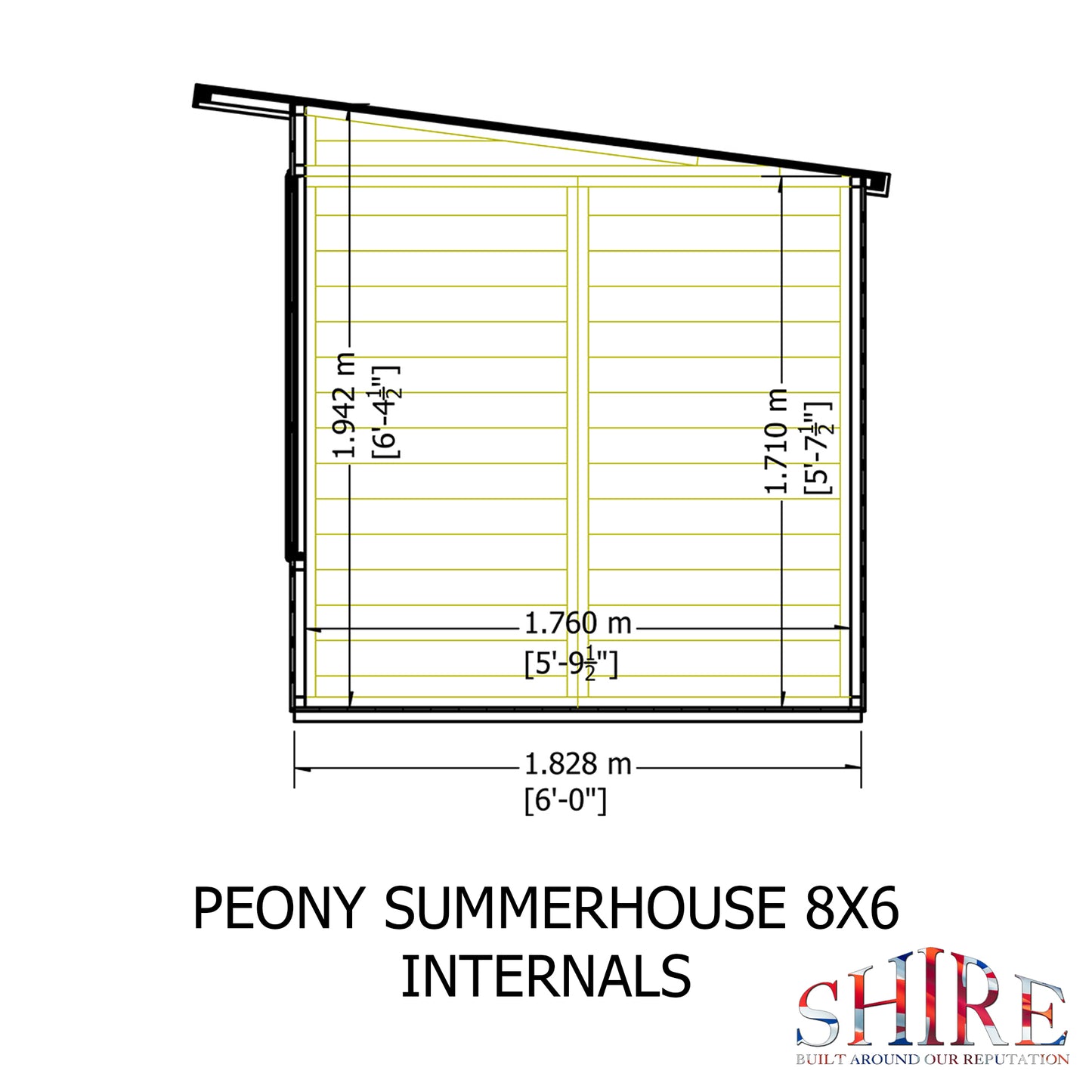 Shire Peony Pent Summerhouse 8x6