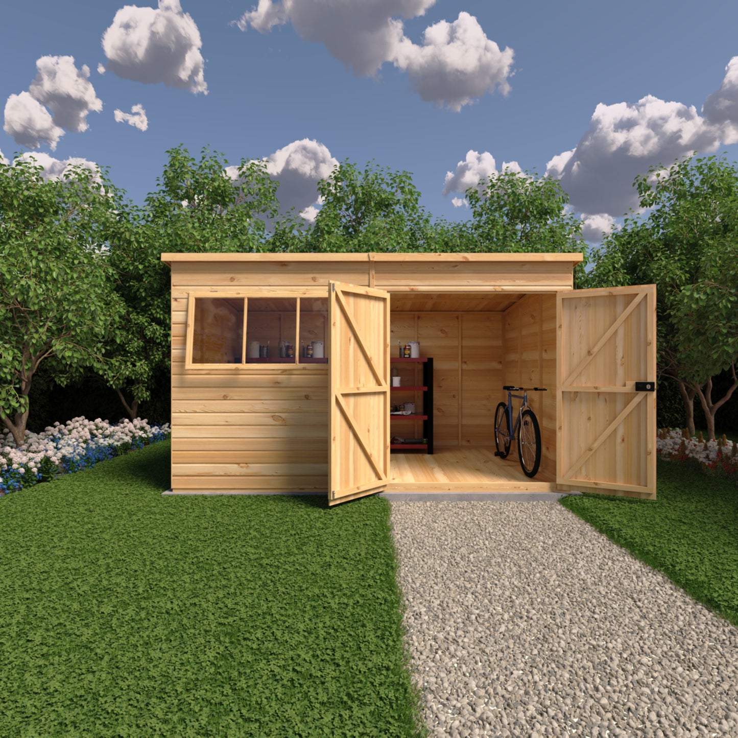 Shire Ranger Pent Premium Shiplap Garden Shed 12x8
