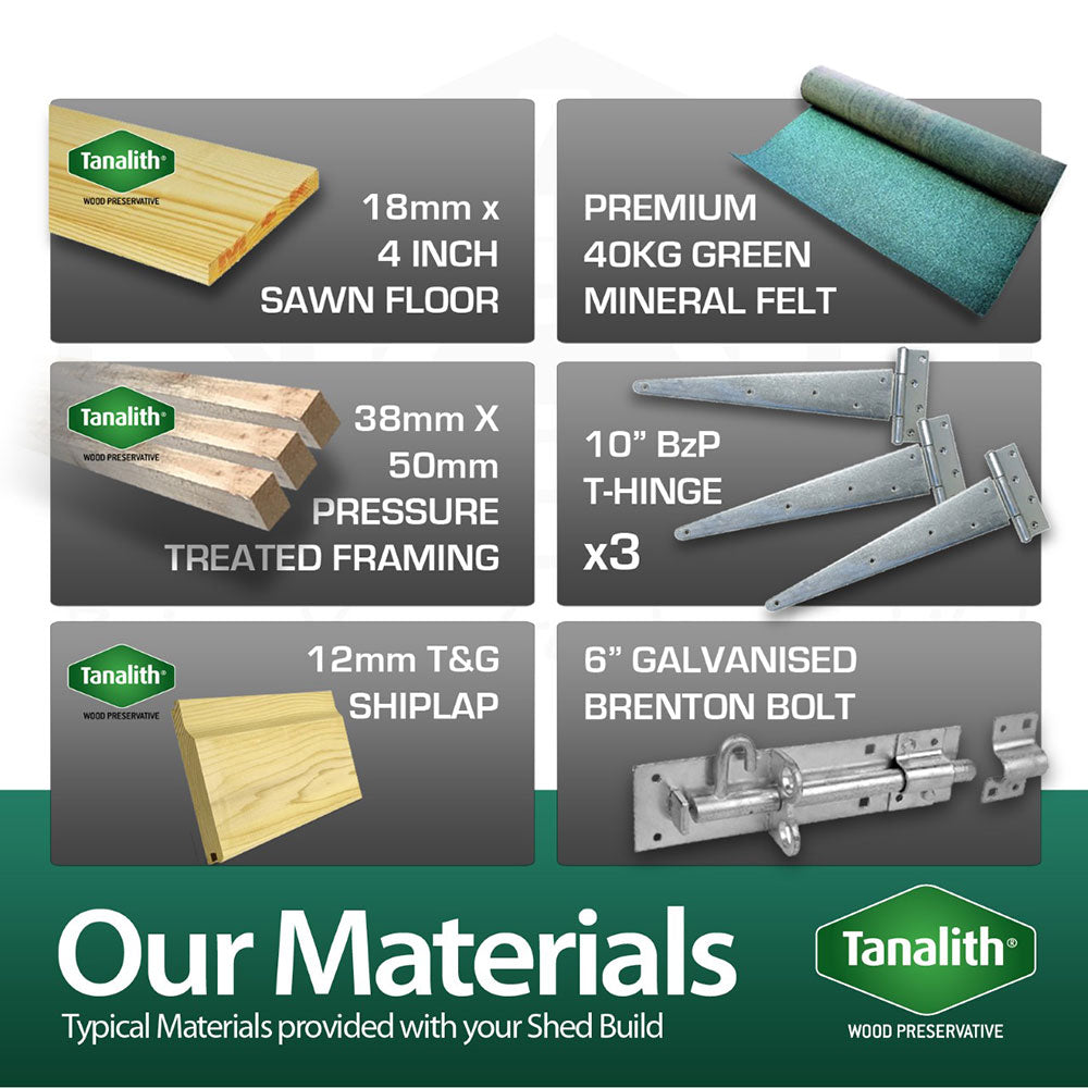 Elmstead Pressure-Treated Tongue & Groove Pent Summer Shed