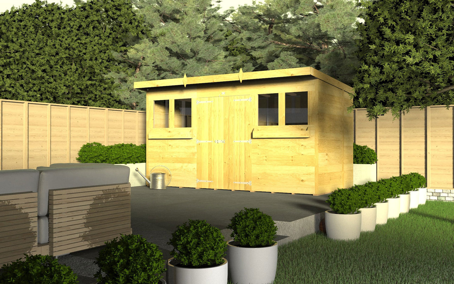 Elmstead Pent Summer Shed Lifestyle Image