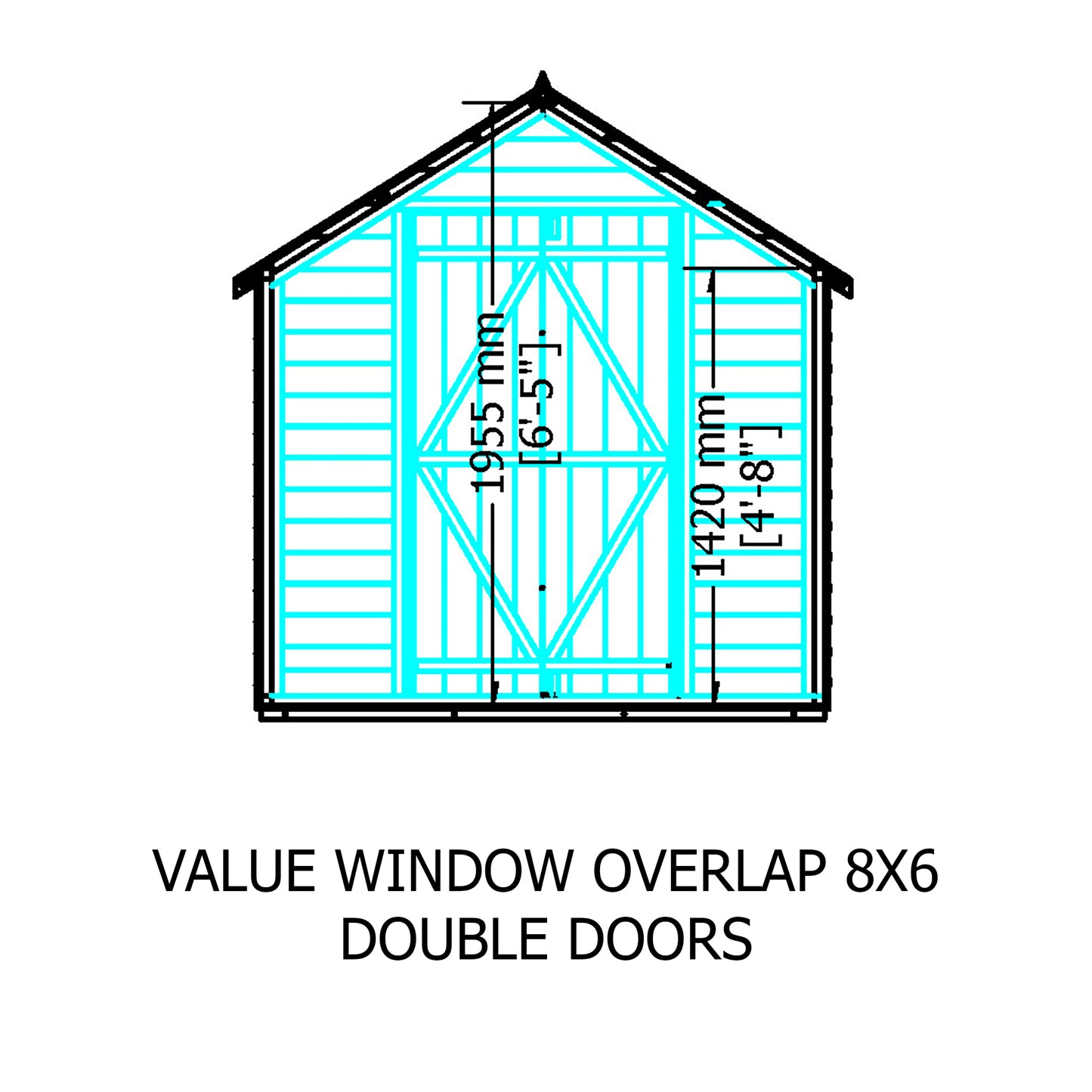 Shire Apex Pressure Treated Overlap Value Garden Shed 8x6