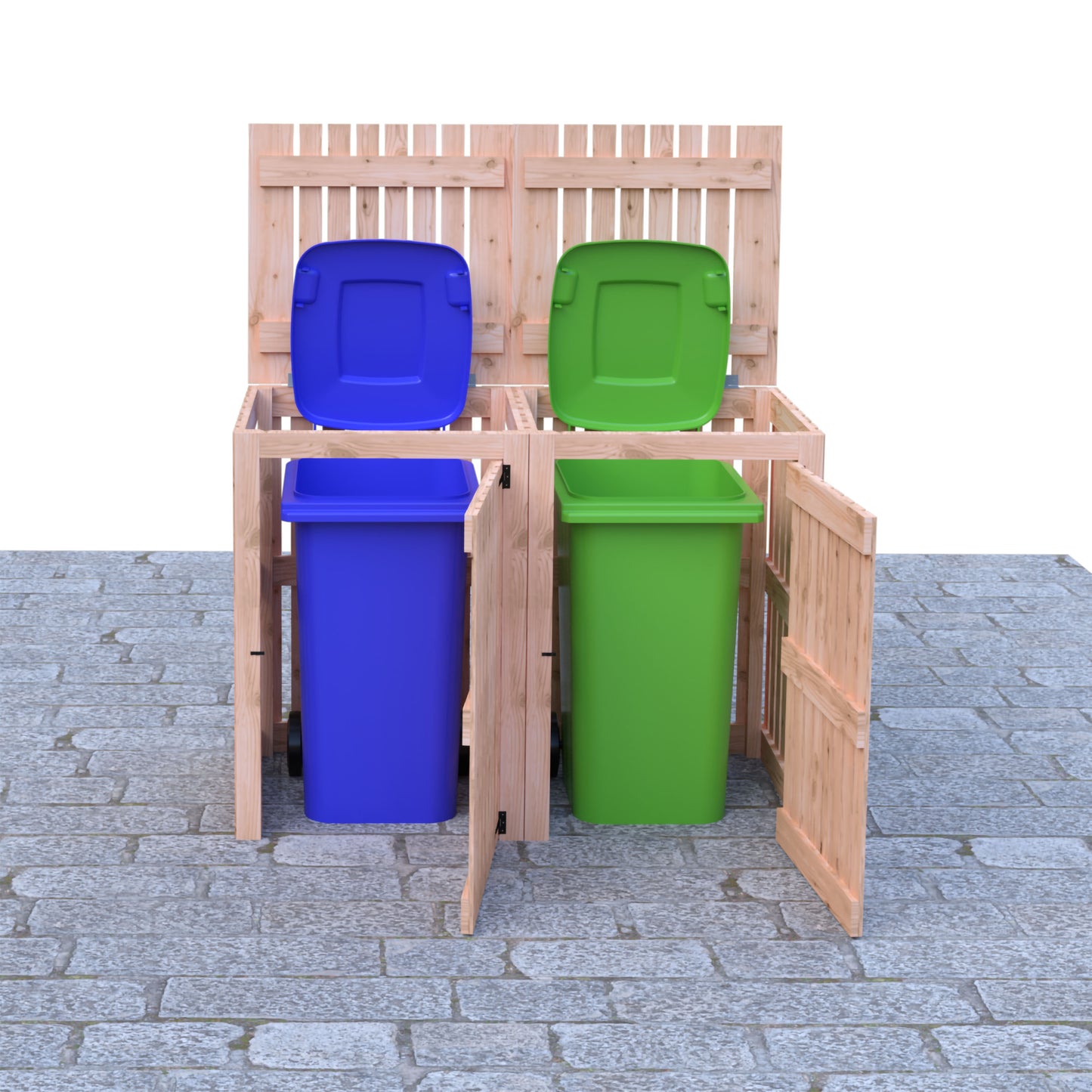 Shire Wooden Wheelie Bin Store Double Bin