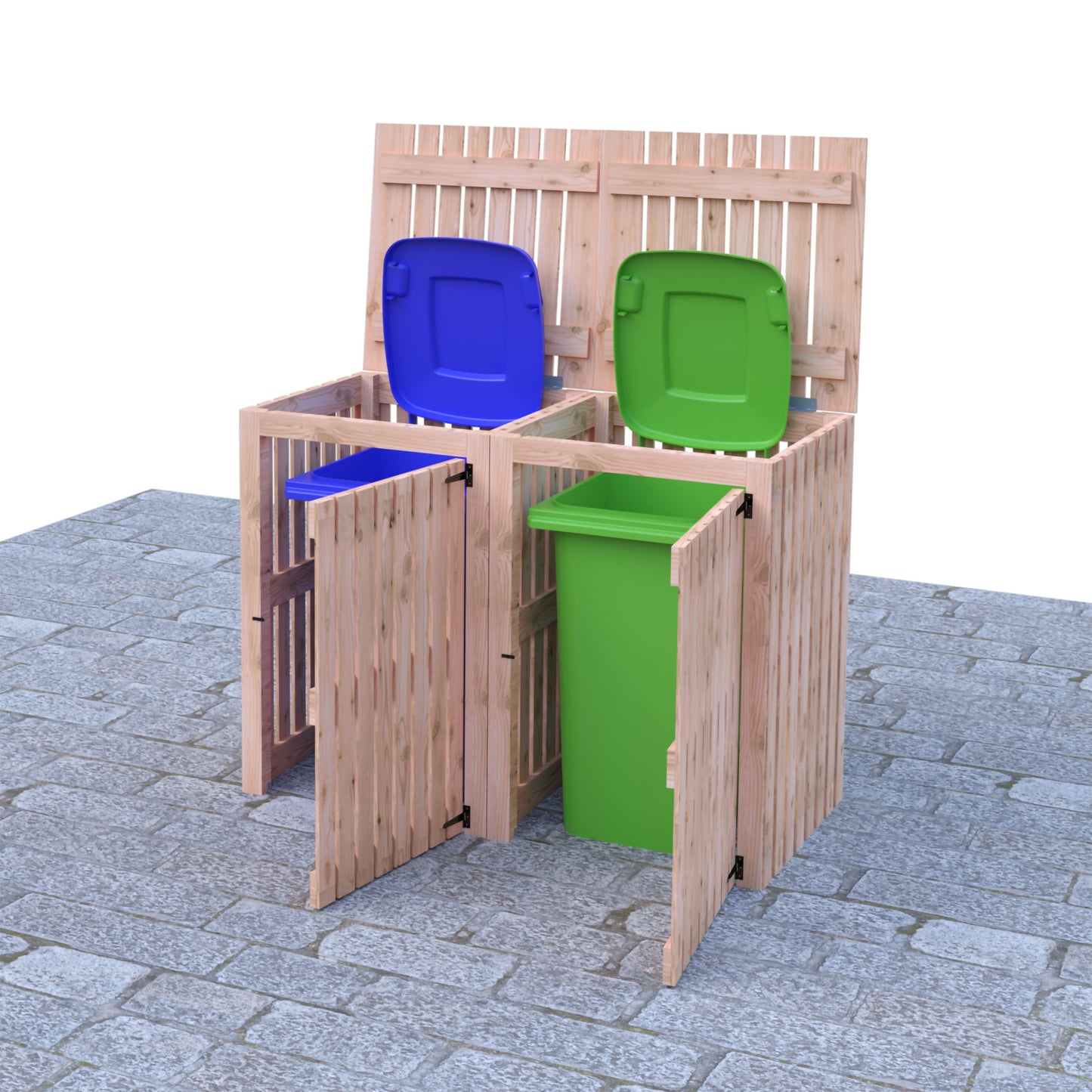 Shire Wooden Wheelie Bin Store Double Bin