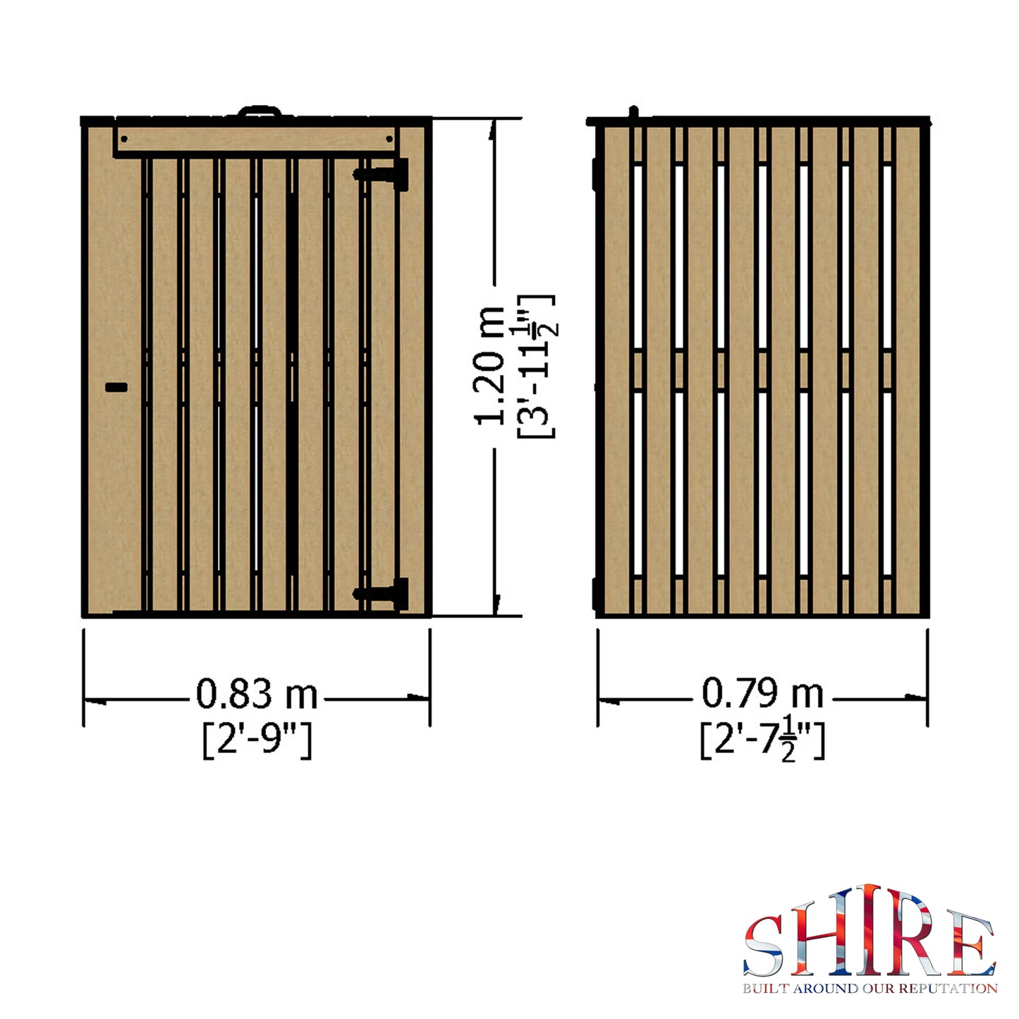 Shire Wooden Wheelie Bin Store Single Bin