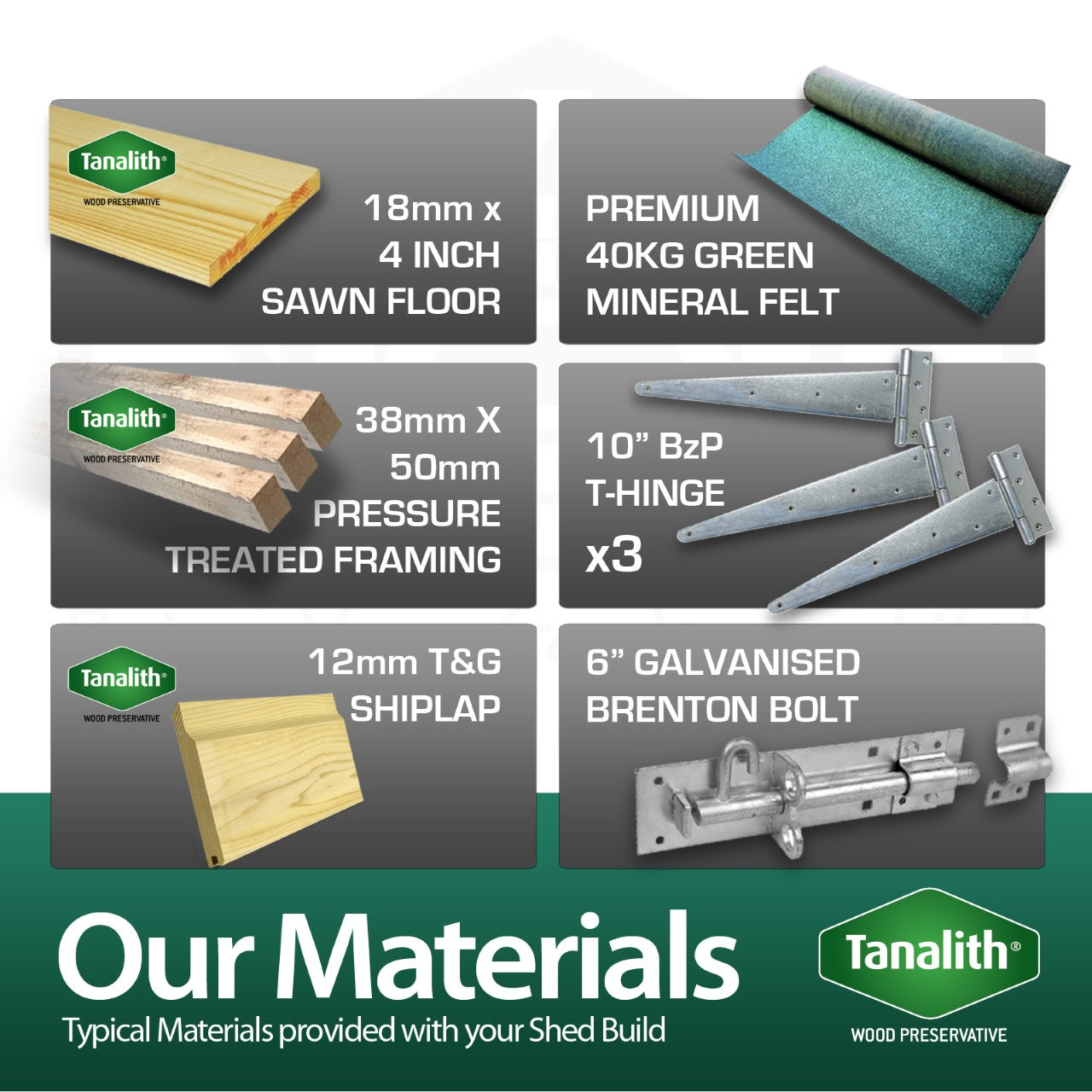 Elmstead Pent Security Shed Material Features