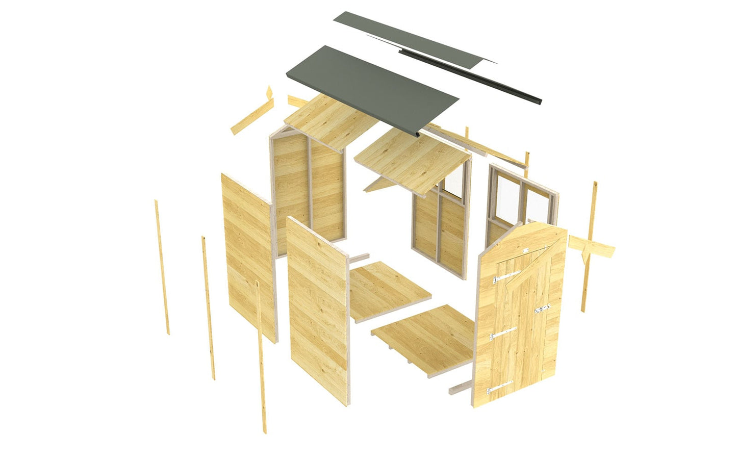 Elmstead Apex Garden Shed Exploded Section