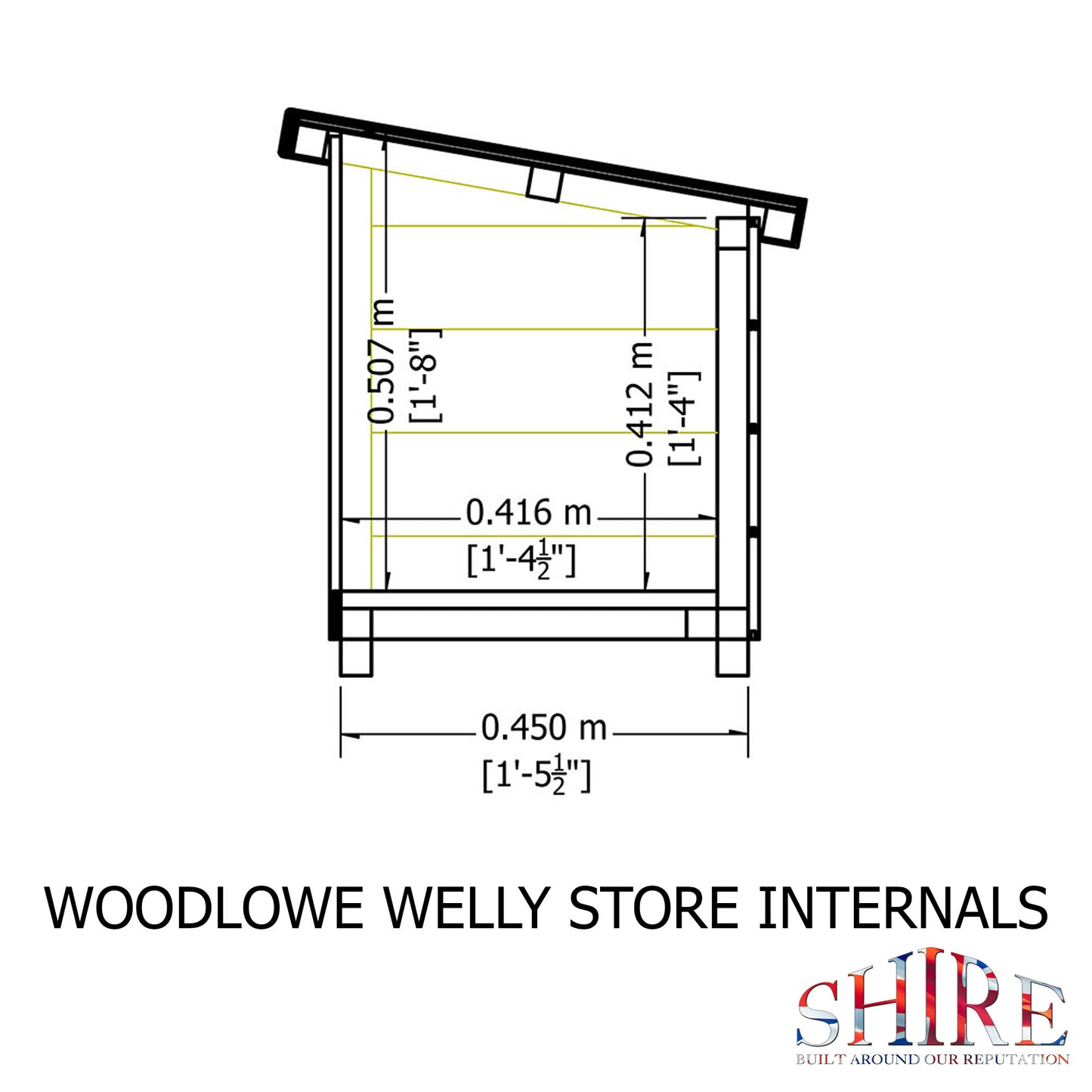 Shire 3 x 2 Woodlowe Pent Welly Store - Pressure Treated