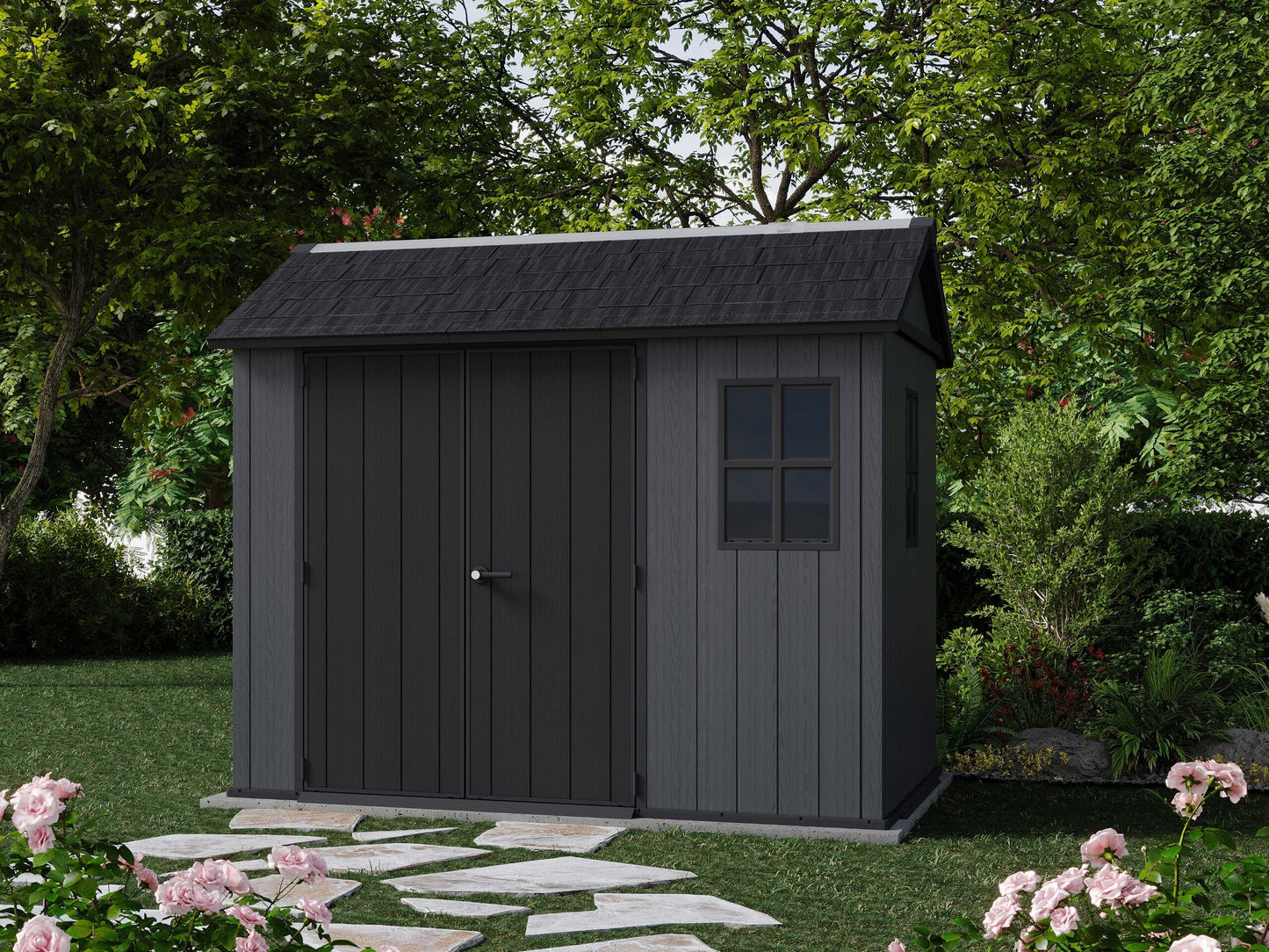 Keter Newton Plus Resin Shed Grey - 15 Year Guarantee