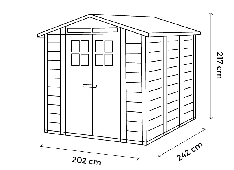Shire Tuscany Evo PVC Plastic Garden Shed Evo 240
