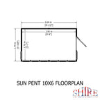 Shire Sun Pent Shiplap Potting Shed 10x6