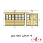 Shire Sun Pent Shiplap Potting Shed 10x6