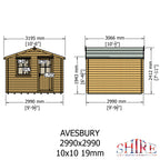 Shire Avesbury 19mm Log Cabin 10x10
