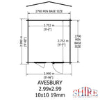 Shire Avesbury 19mm Log Cabin 10x10