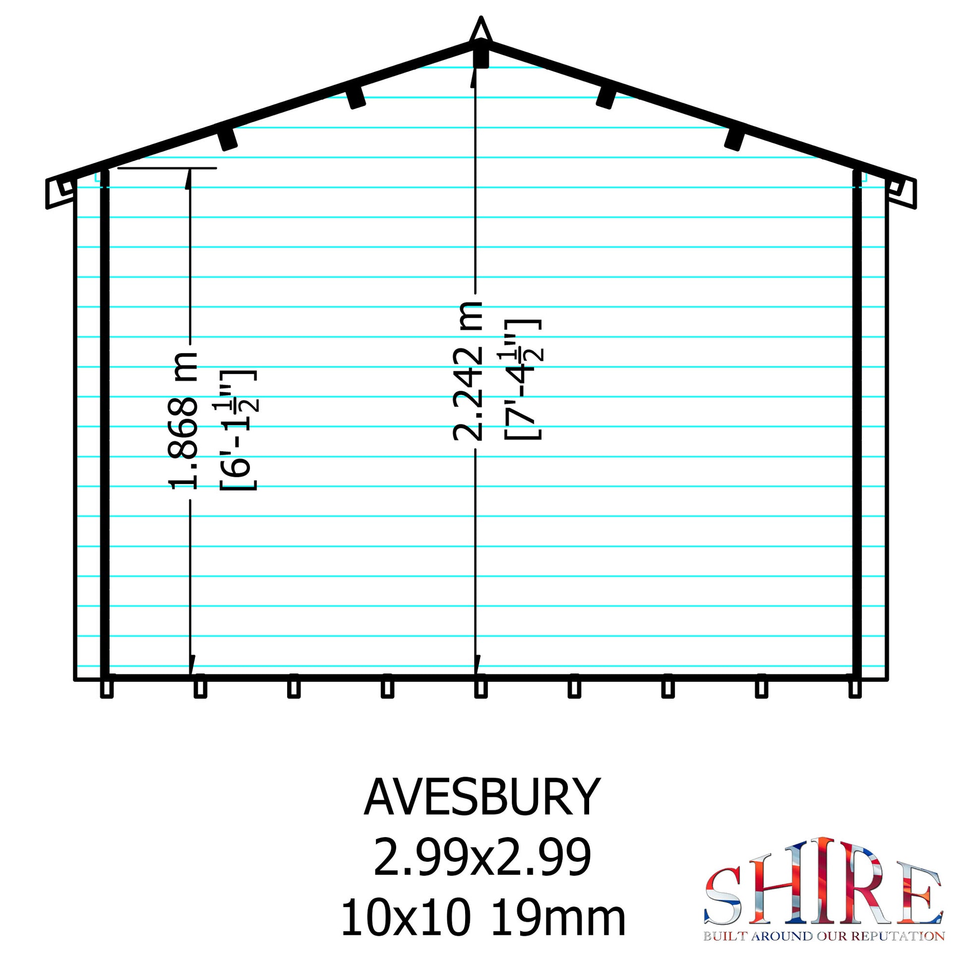 Shire Avesbury 19mm Log Cabin 10x10